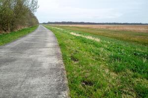 Largo esvaziar ciclo caminho dentro a Países Baixos foto
