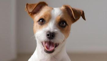 bravo jack russell terrier dentro natureza, cachorro fotografia foto