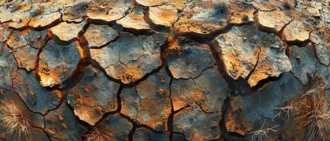 ai gerado rachado seco terra textura dentro deserto foto