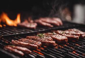 ai gerado grelhado fresco carne suculento Comida fotografia foto