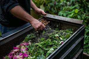 ai gerado íntimo Visão do compostagem processo foto