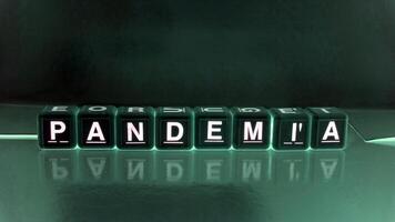 a palavra pandemia dentro italiano, Português e espanhol. foto