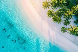 foto relaxante aéreo de praia cena verão período de férias