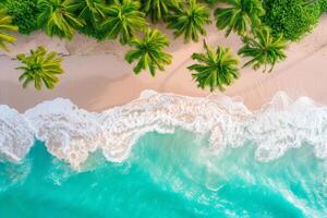 foto relaxante aéreo de praia cena verão período de férias