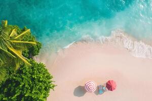 foto relaxante aéreo de praia cena verão período de férias