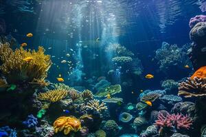 foto uma coral recife jardim preenchidas com vibrante cor