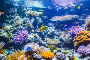 foto uma coral recife jardim preenchidas com vibrante cor