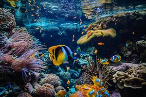 foto uma coral recife jardim preenchidas com vibrante cor