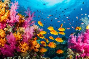 foto uma coral recife jardim preenchidas com vibrante cor