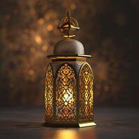 lindo eid ou Ramadã Mubarak islâmico lanterna fundo gerado.ai foto