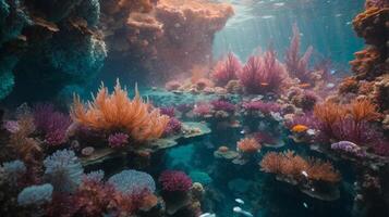 colorida corais embaixo da agua foto