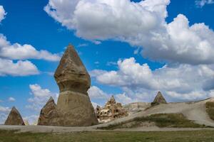 lindo panorama Capadócia pedra e Goreme nacional parque Nevsehir peru. foto