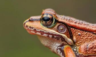 fechar-se retrato do uma rana arvalis dentro perfil foto