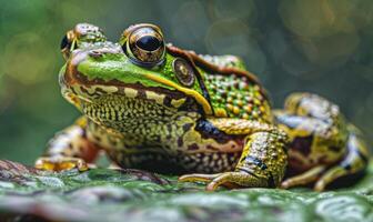 fechar-se do rana arvalis empoleirado em uma folha foto