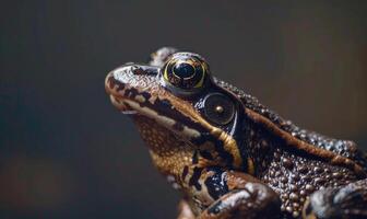 fechar-se retrato do uma rana arvalis dentro perfil foto