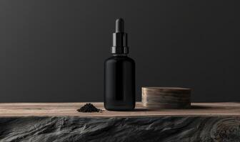 fosco Preto vidro garrafa brincar habitação uma Prêmio qualidade barba óleo enriquecido com natural óleos e vitaminas foto