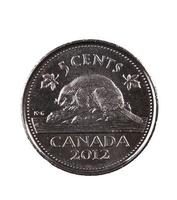 ottawa, canadá, 13 de abril de 2013, um novíssimo e brilhante 2012 canadense de cinco centavos foto