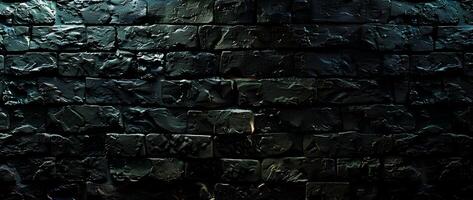 ai gerado Preto tijolo parede com rachaduras e arranhões. abstrato textura fundo para Projeto. foto