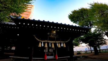 santuário corredor do adoração.takezuka santuário, uma santuário localizado dentro Takenotsuka, Adachi ala, Tóquio, Japão isto é disse este durante a 978-982, ise Jingu estava encomendado e construído, foto