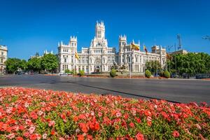 praça de la cibeles central postar escritório palácio de comunicações madri, Espanha. foto