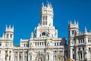 praça de la cibeles Cibele quadrado - central postar escritório palácio de comunicações, madri, Espanha. foto