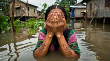 ai gerado da natureza fúria, cativante a emocional espetáculo do uma natural desastre destrutivo poder. testemunhando a impacto e resiliência dentro a face do da natureza ira foto