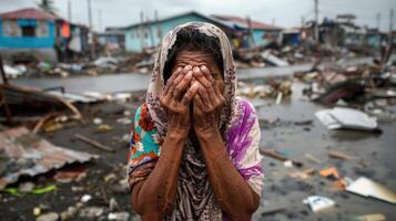 ai gerado da natureza fúria, cativante a emocional espetáculo do uma natural desastre destrutivo poder. testemunhando a impacto e resiliência dentro a face do da natureza ira foto