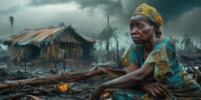 ai gerado da natureza fúria, cativante a emocional espetáculo do uma natural desastre destrutivo poder. testemunhando a impacto e resiliência dentro a face do da natureza ira foto