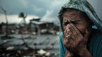 ai gerado da natureza fúria, cativante a emocional espetáculo do uma natural desastre destrutivo poder. testemunhando a impacto e resiliência dentro a face do da natureza ira foto