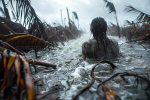 ai gerado da natureza fúria, cativante a emocional espetáculo do uma natural desastre destrutivo poder. testemunhando a impacto e resiliência dentro a face do da natureza ira foto