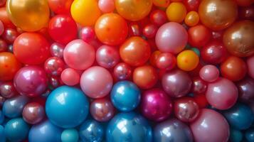 ai gerado colorida sortimento do balões foto