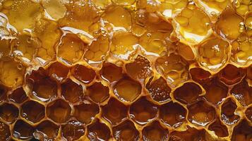 ai gerado abundante favo de mel fechar acima foto