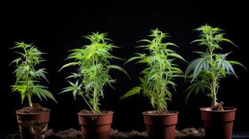 ai gerado cannabis plantar dentro vários crescimento estágios. generativo ai foto