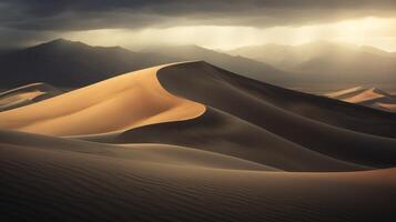 ai gerado dramático e temperamental deserto dunas. generativo ai foto