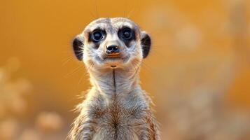 curioso meerkat olhando às Câmera foto