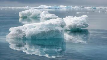 flutuando icebergs dentro uma água corpo foto