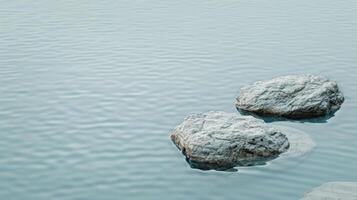 pedras do serenidade em uma quieto água superfície. . foto