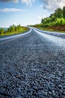 esvaziar asfalto estrada dentro natureza. terra nível visualizar. grandes caminho. foto