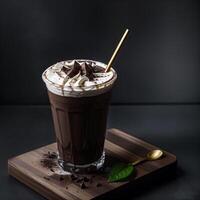 chocolate milkshake com doce creme foto