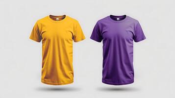 amarelo e roxa masculino camiseta realista brincar foto