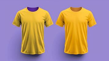 amarelo e roxa masculino camiseta realista brincar foto