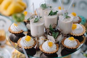 delicioso doces em doce bufê. doce Barra foto