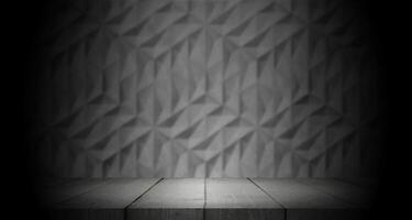 esvaziar madeira mesa topo com concreto fundo, em branco bancada para produtos montagem publicidade foto