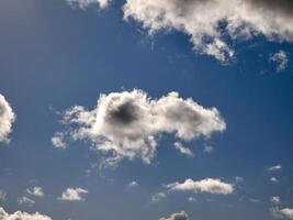 branco fofo nuvens dentro a céu fundo. cumulus nuvens foto