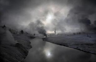 Yellowstone vapor quente molas foto