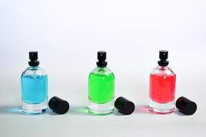 multicolorido garrafa perfume conjunto foto