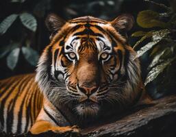 expressivo tigre dentro a selvagem foto