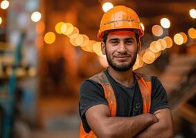 homem em pé dentro uma construção local foto