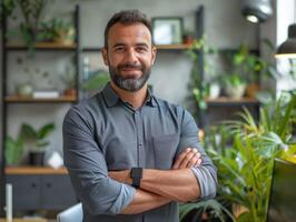 jovem feliz latim homem de negocios executivo foto