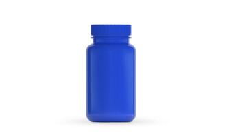 azul suplemento garrafa para remédio foto